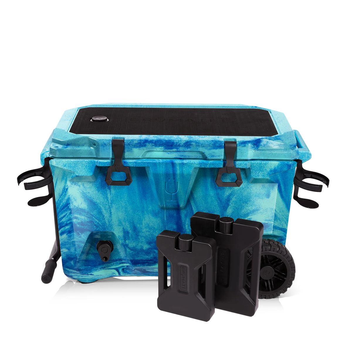 BrüTank 55-Quart Double Drink Holder Cooler Bundle | Ocean Swirl