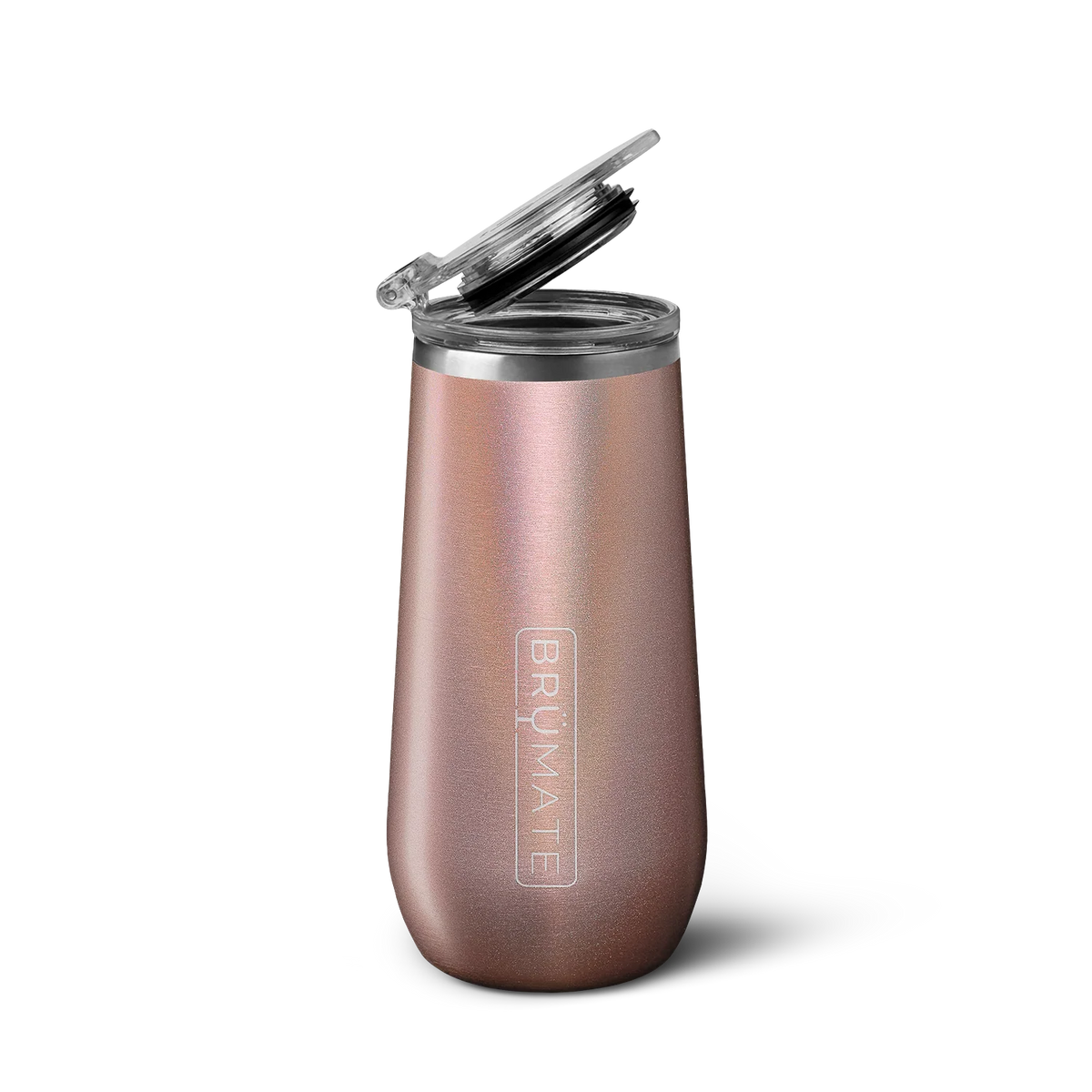 Champagne Flute | Glitter Rose Gold | 12oz